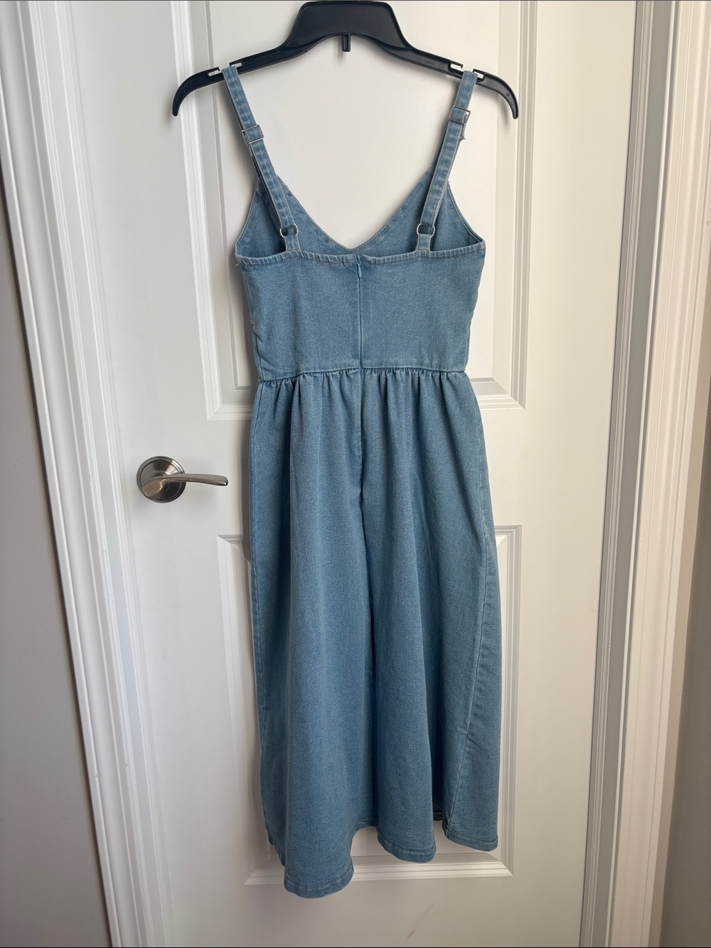 Timing Light Blue Denim Midi Sundress - Sleeveless Casual Dress - Picture 3 of 7